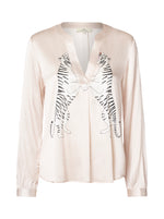 3137 Spark blouse Two tigers Taupe