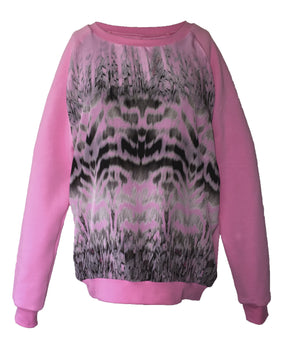 1381 Silk front sweatshirt Susan Pink