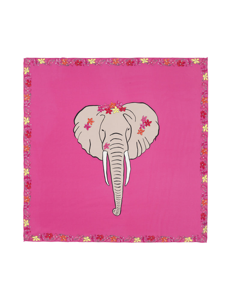 90-403 Flower elephant Pink 90x90 cm