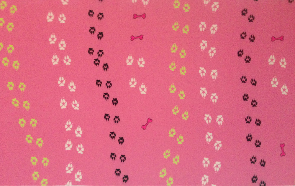 CS602 Dog tracks Pink 35x165 cm