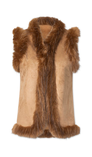 3283 Fox vest Solid Cognac