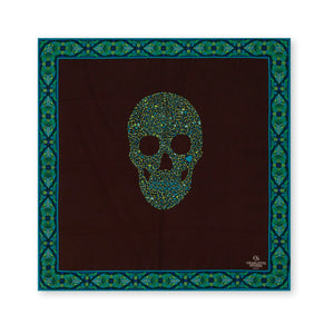 90-363 Heart skull Brown 90x90 cm