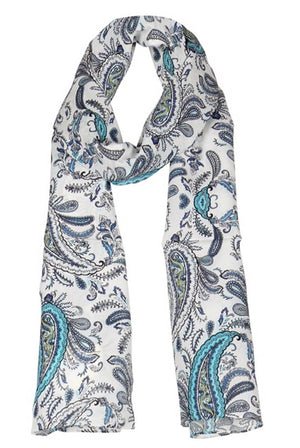 Charlotte Sparre Copenhagen Alice 35x165 cm Scarf White/blue