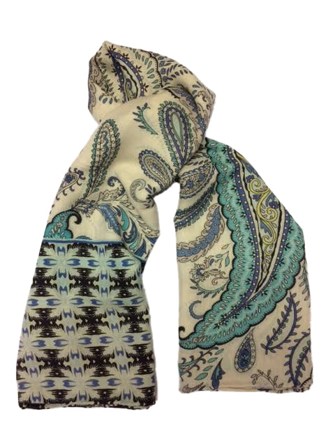 Alice scarf 130x130 / 130-003 Alice White/Blue 130x130 - White/blue