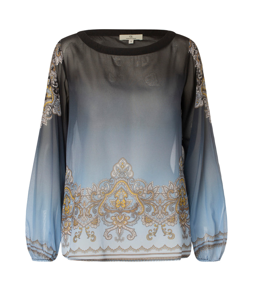 Charlotte Sparre Copenhagen Boat neck Sunset ggt Blouse Blue
