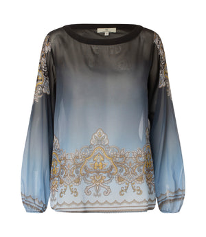 Charlotte Sparre Copenhagen Boat neck Sunset ggt Blouse Blue