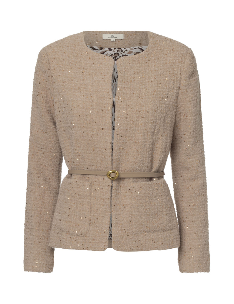 Bouclé jacket / 3485 Solid - Camel