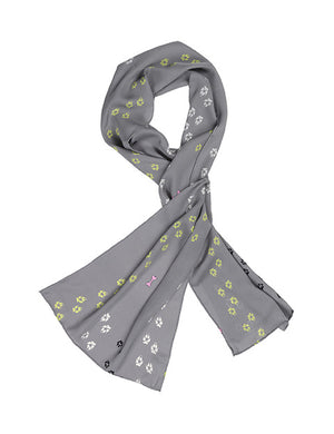 Charlotte Sparre Copenhagen Dog tracks 35x165 cm Scarf Grey