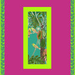 Exotic bird 90x90 cm / 90-402 Exotic bird 90x90 - Pink/Lime