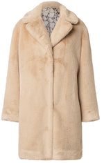 Fake fur coat / 3098 Solid - Cream