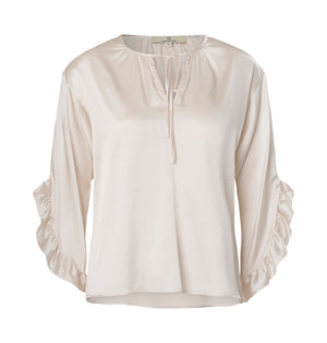 Charlotte Sparre Copenhagen Frill cuff blouse Solid Blouse White