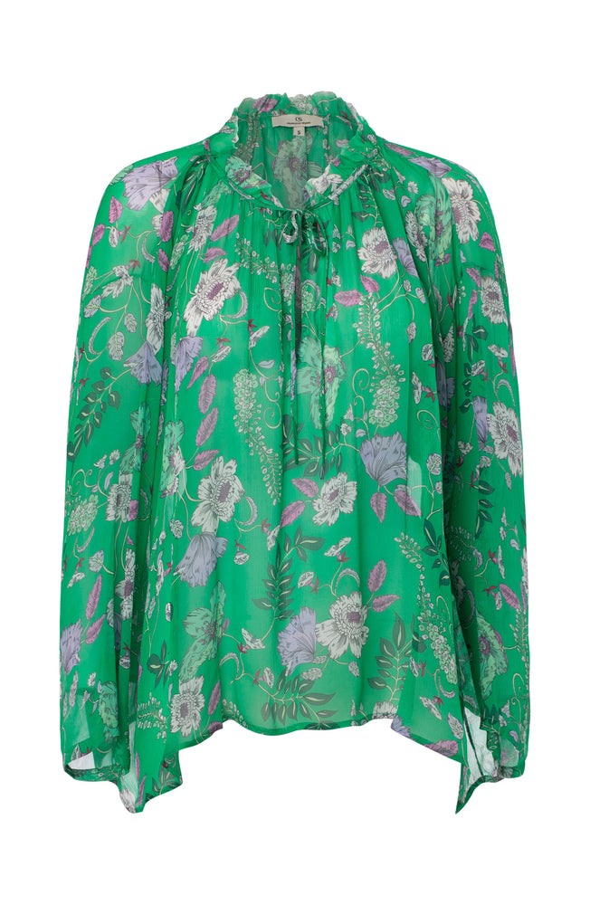 Charlotte Sparre Copenhagen GGT blouse Floral fun Blouse Green