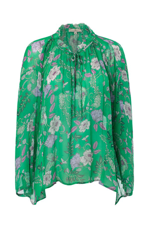 Charlotte Sparre Copenhagen GGT blouse Floral fun Blouse Green