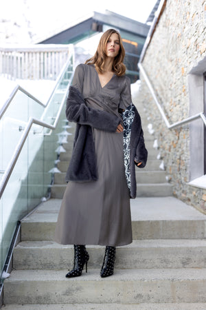 Charlotte Sparre Copenhagen Long smooth dress Dress Dark grey