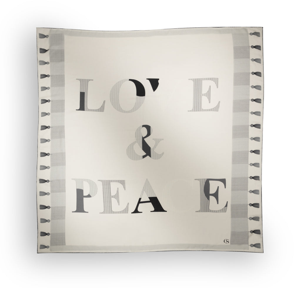 Love & Peace 135x135 cm / SW002 Love&Peace 135x135 - Black