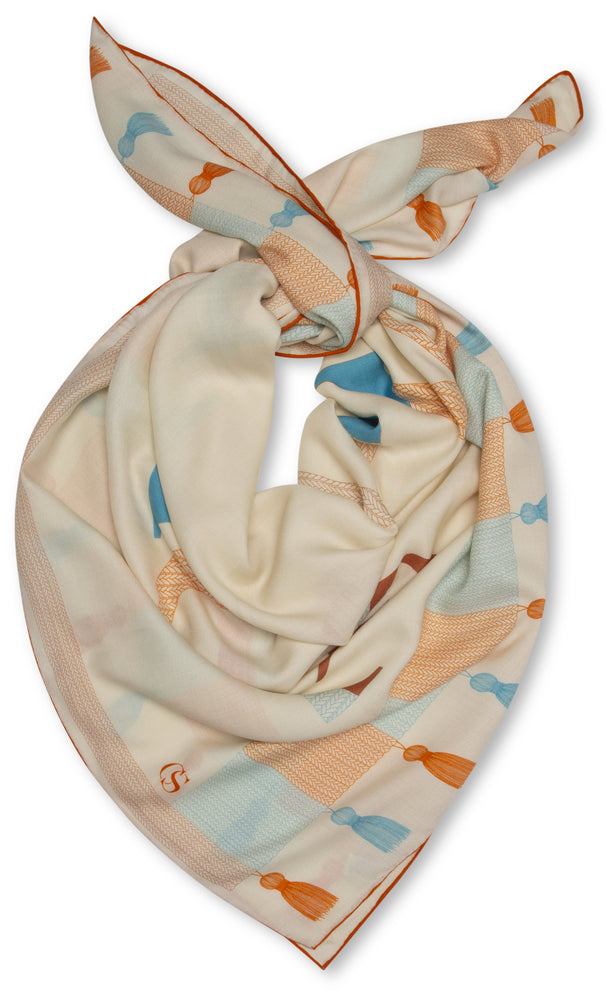 Charlotte Sparre Copenhagen Love & Peace 135x135 cm Scarf Orange