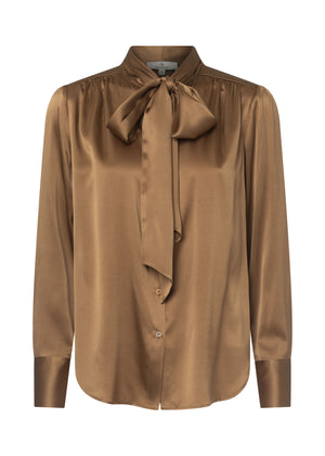 Charlotte Sparre Copenhagen My bow blouse Solid Blouse Nougat