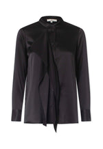 Neck tie blouse Solid / 3216 Solid - Black