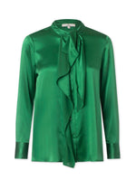 Neck tie blouse Solid / 3216 Solid - Green