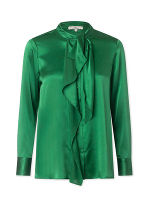 Charlotte Sparre Copenhagen Neck tie blouse Solid Blouse Green