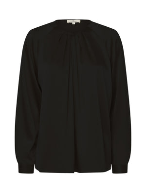 Charlotte Sparre Copenhagen Pleat neck Blouse Black