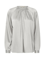 Pleat neck / 3417 Solid - Light grey