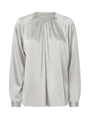 Charlotte Sparre Copenhagen Pleat neck Blouse Light grey