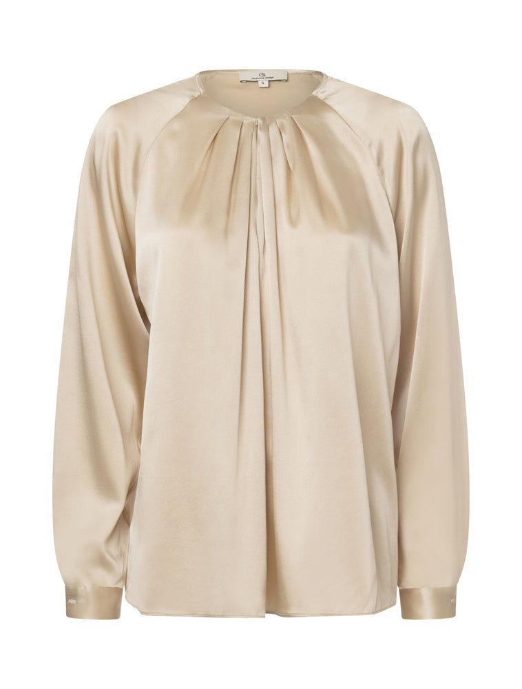 Pleat neck / 3417 Solid - Sand