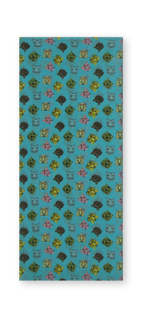 Charlotte Sparre Copenhagen Tiger head 55x55 cm Scarf Light blue
