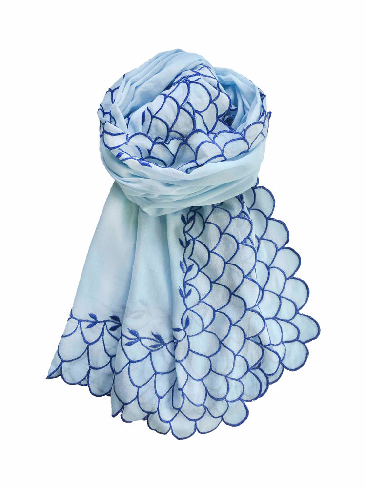 Scarf / SCS041 Peacock 100x170 - Light blue