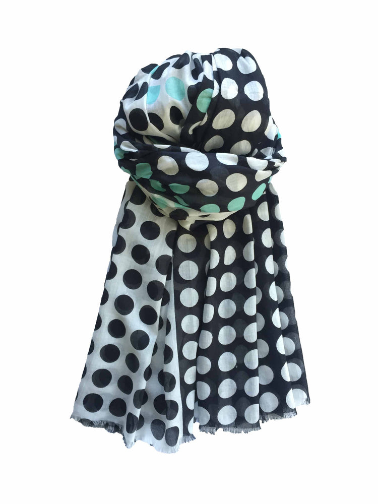 Scarf / SCS043 Peace dot 100x200 - Black