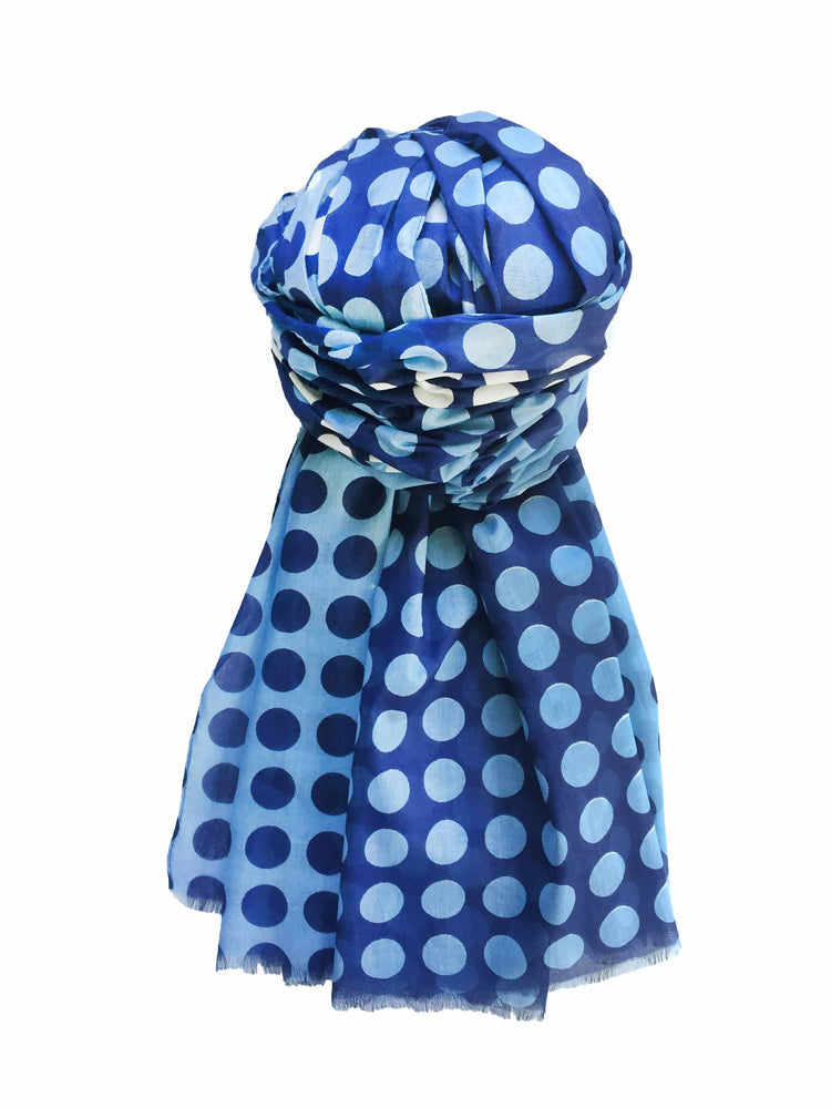 Scarf / SCS043 Peace dot 100x200 - Blue