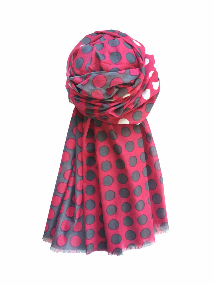 Scarf / SCS043 Peace dot 100x200 - Pink