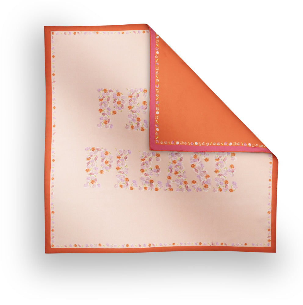 Scarf / SS008 Peace please 90x90 - Orange/Cream
