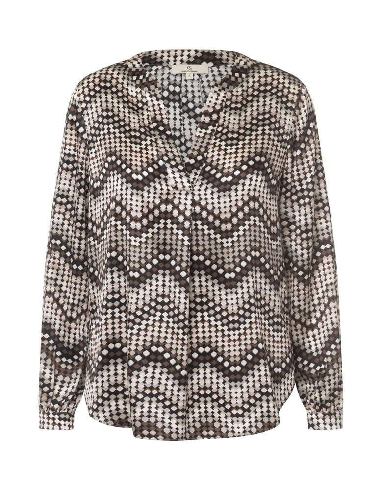 Spark blouse Squarezig / 3412 Squarezig - Black/Rose