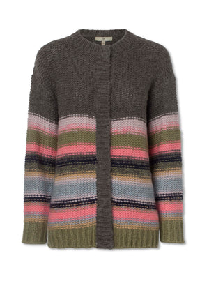 Charlotte Sparre Copenhagen Stripe cardy Knit Grey