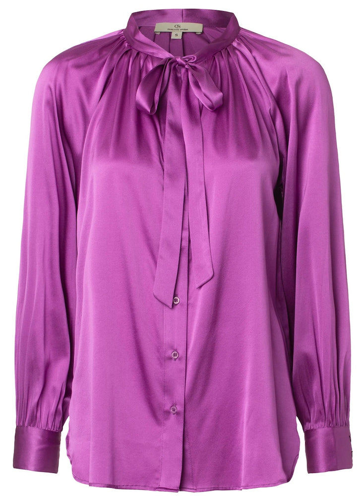 Tie blouse Solid / 3001 Solid - Lilac