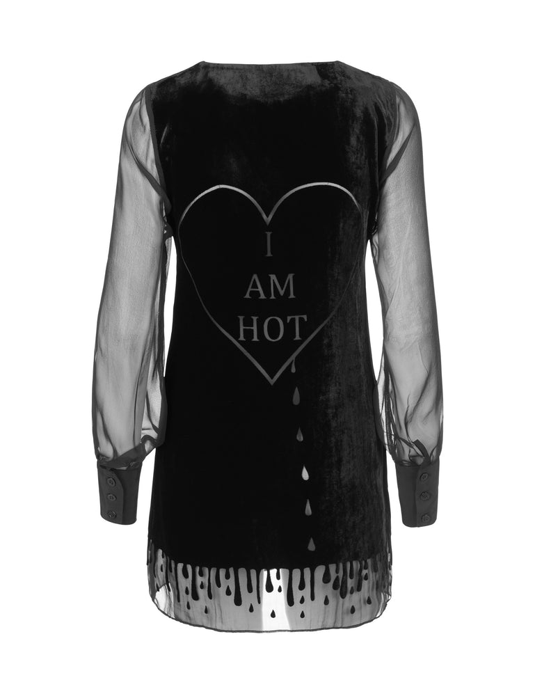 1207V Chiffon sleeve dress I am hot Black