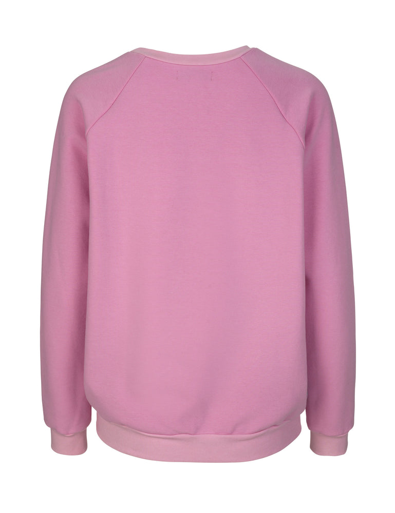 1381 Silk front sweatshirt Big Leopard Pink