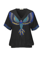 1438 Got to have V-neck Flying bird Blue