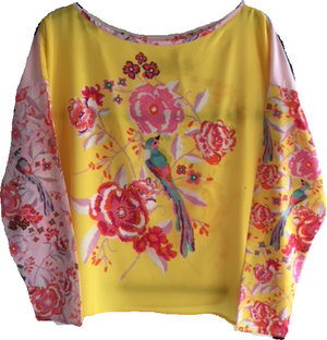 
                
                    Load image into Gallery viewer, 1900 Patch blouse Sweet bird Yellow
                
            