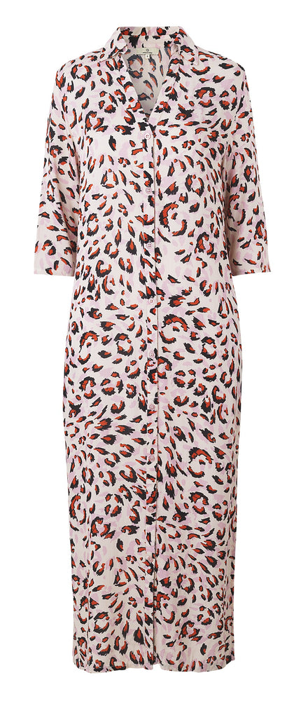 
                
                    Load image into Gallery viewer, 2151 Long summer shirt dress Leopen allover Rose
                
            
