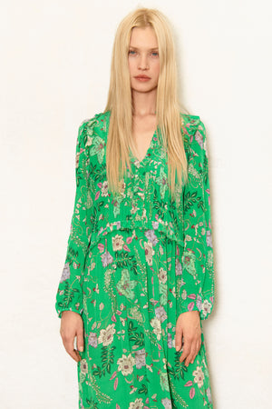 
                
                    Load image into Gallery viewer, 2982 Mimi dress Floral fun Green
                
            