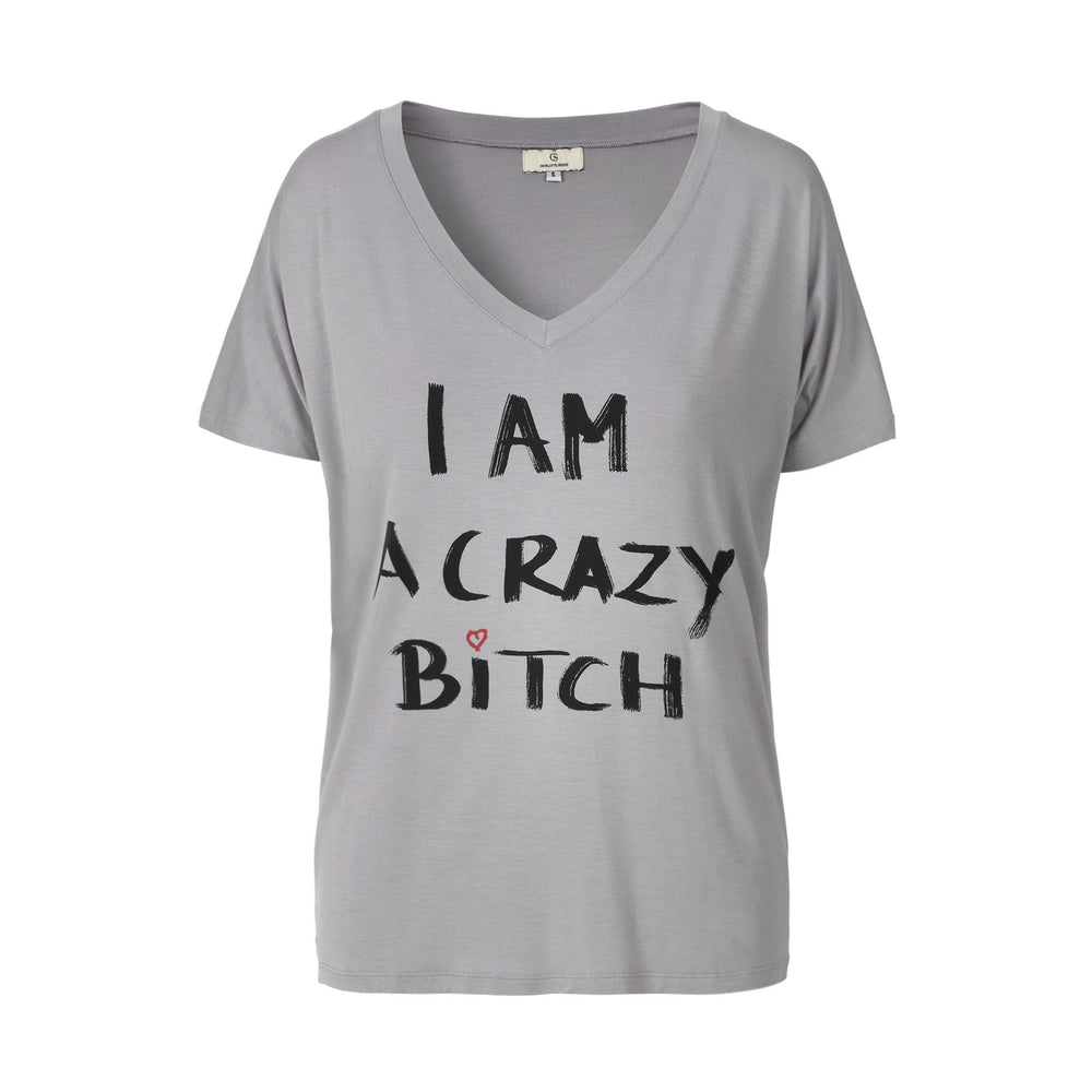 1180 T-shirt Crazy bitch Grey
