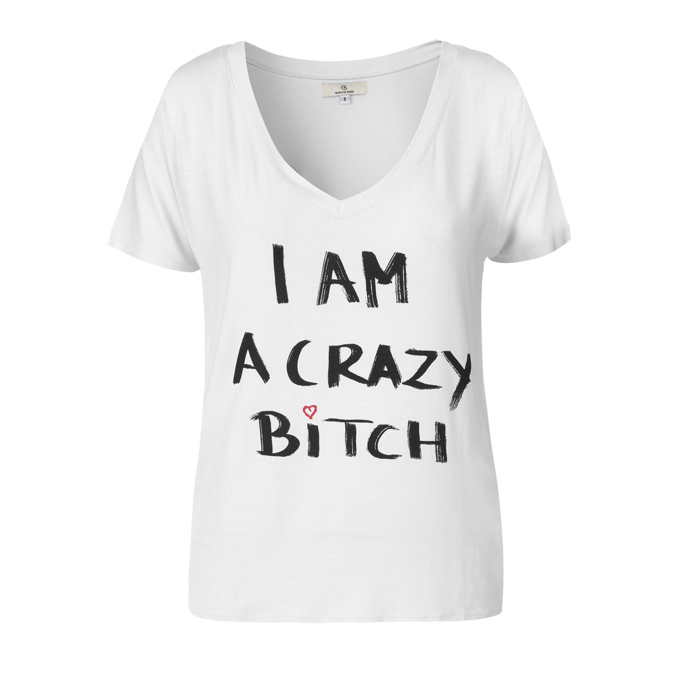 
                
                    Load image into Gallery viewer, 1180 T-shirt Crazy bitch White
                
            